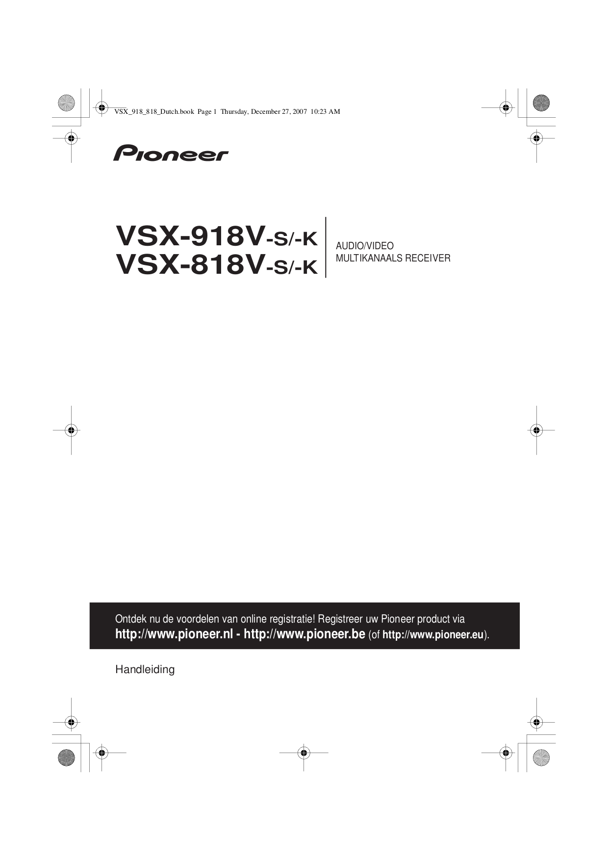 Download free pdf for Pioneer VSX-818V Receiver manual